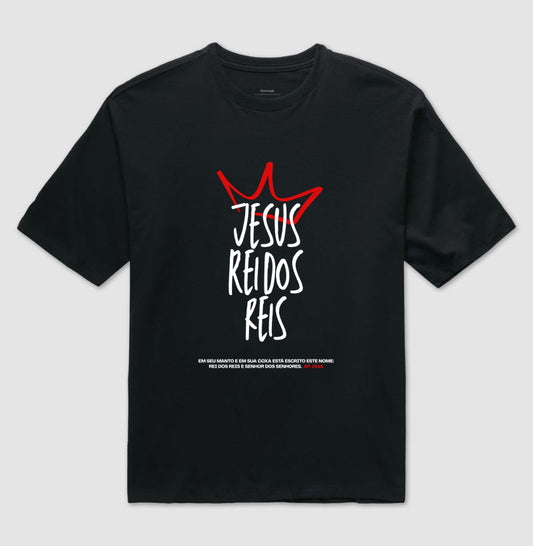 Camiseta Oversized Jesus Rei dos Reis
