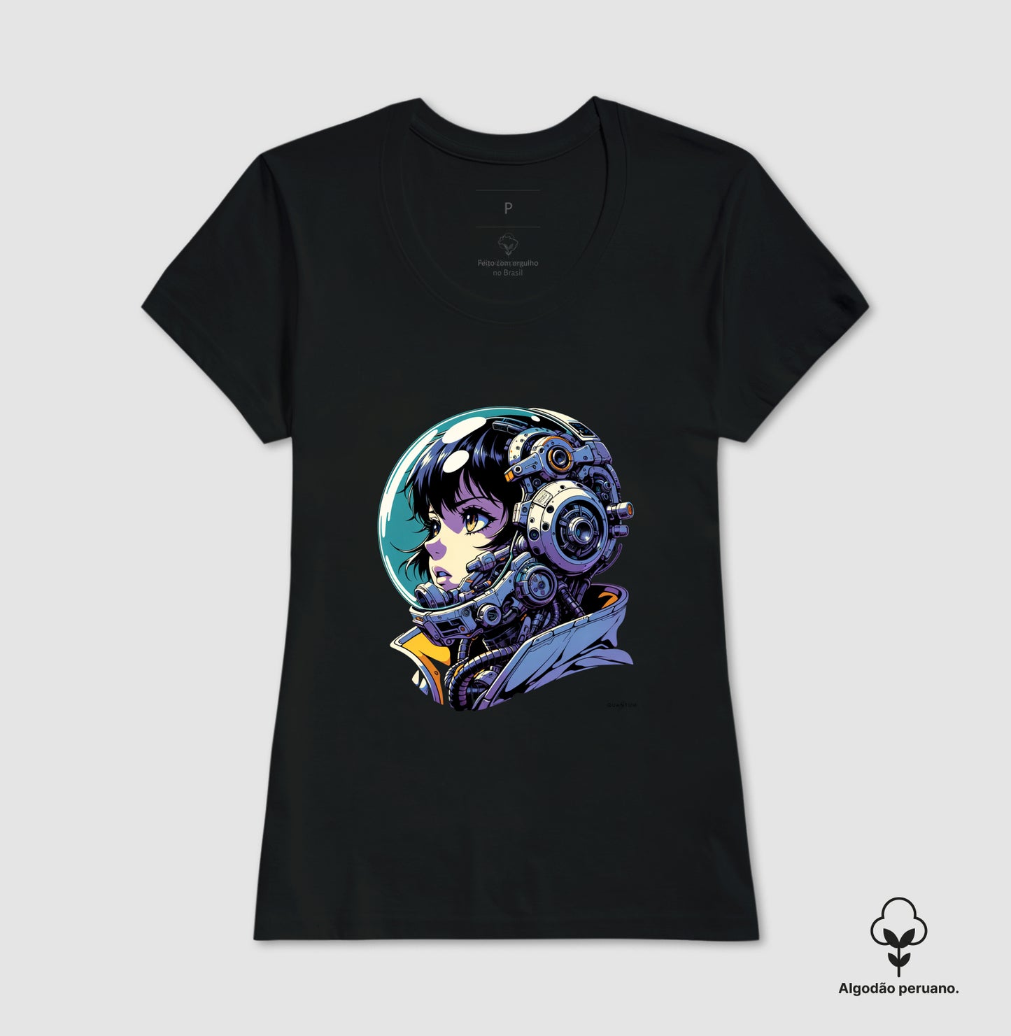 Camiseta premium astronauta futurista
