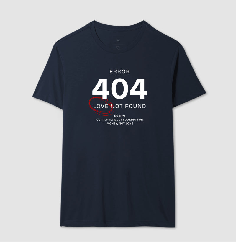 Camiseta tradicional Error 404 - Love not found