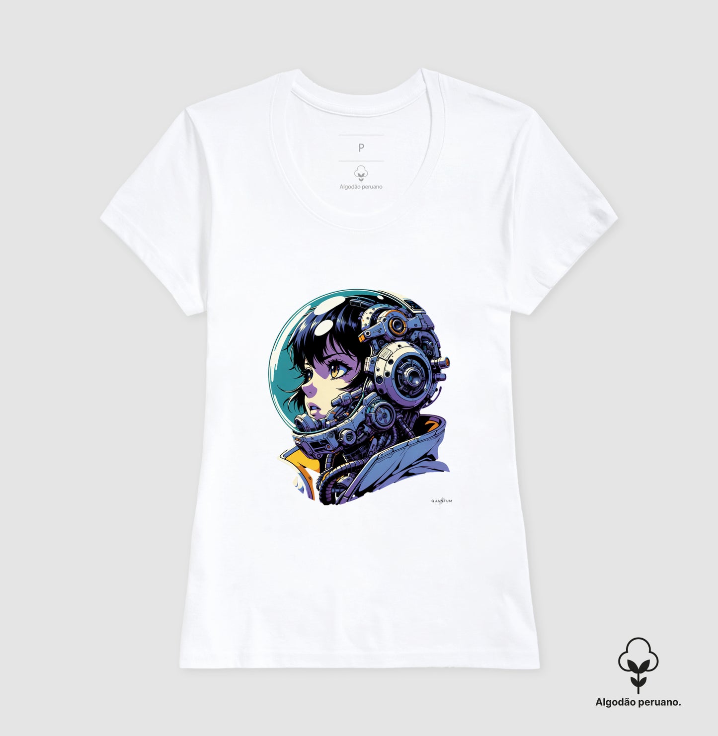 Camiseta premium astronauta futurista