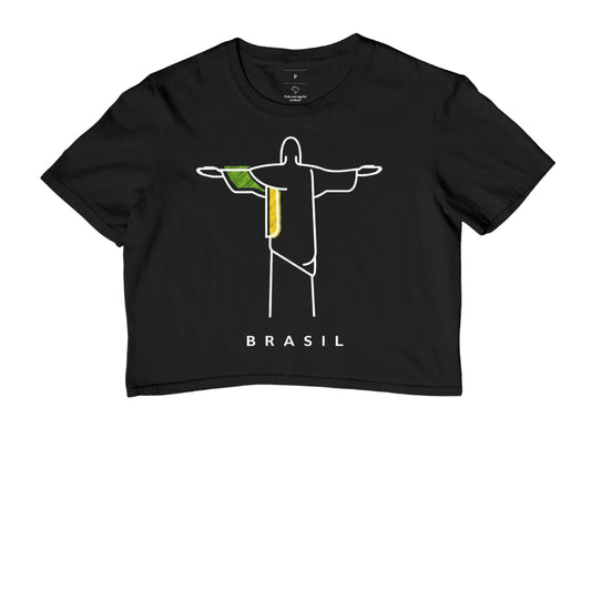 Camiseta Cropped Deus é Brasileiro
