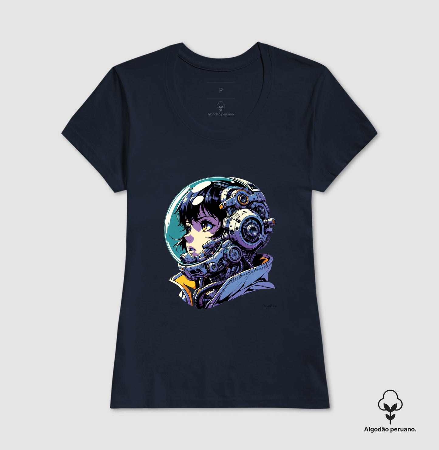 Camiseta premium astronauta futurista
