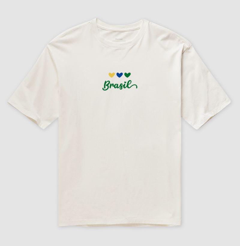 Camiseta Oversized Coração Brasileiro