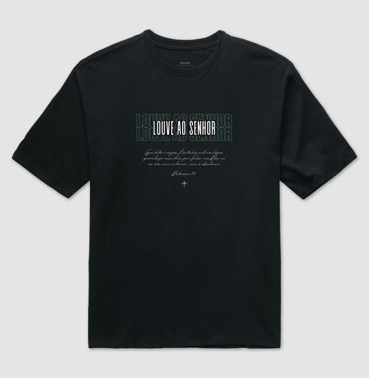 Camiseta oversized Louve ao Senhor