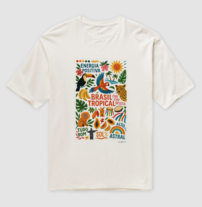 Camiseta Oversized Brasil Tropical