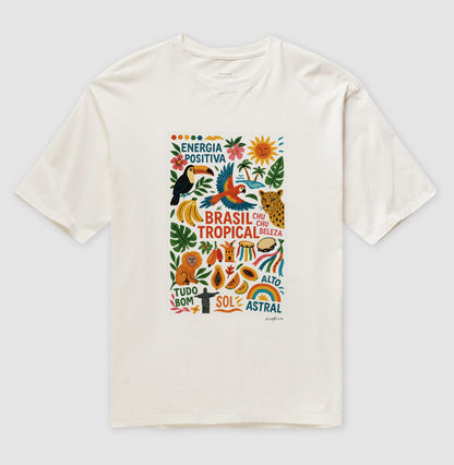 Camiseta Oversized Brasil Tropical