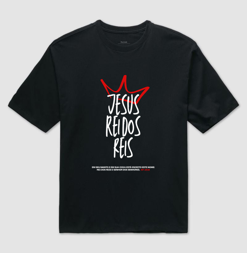 Camiseta oversized Jesus Rei dos Reis
