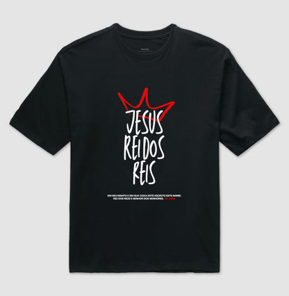 Camiseta oversized Jesus Rei dos Reis