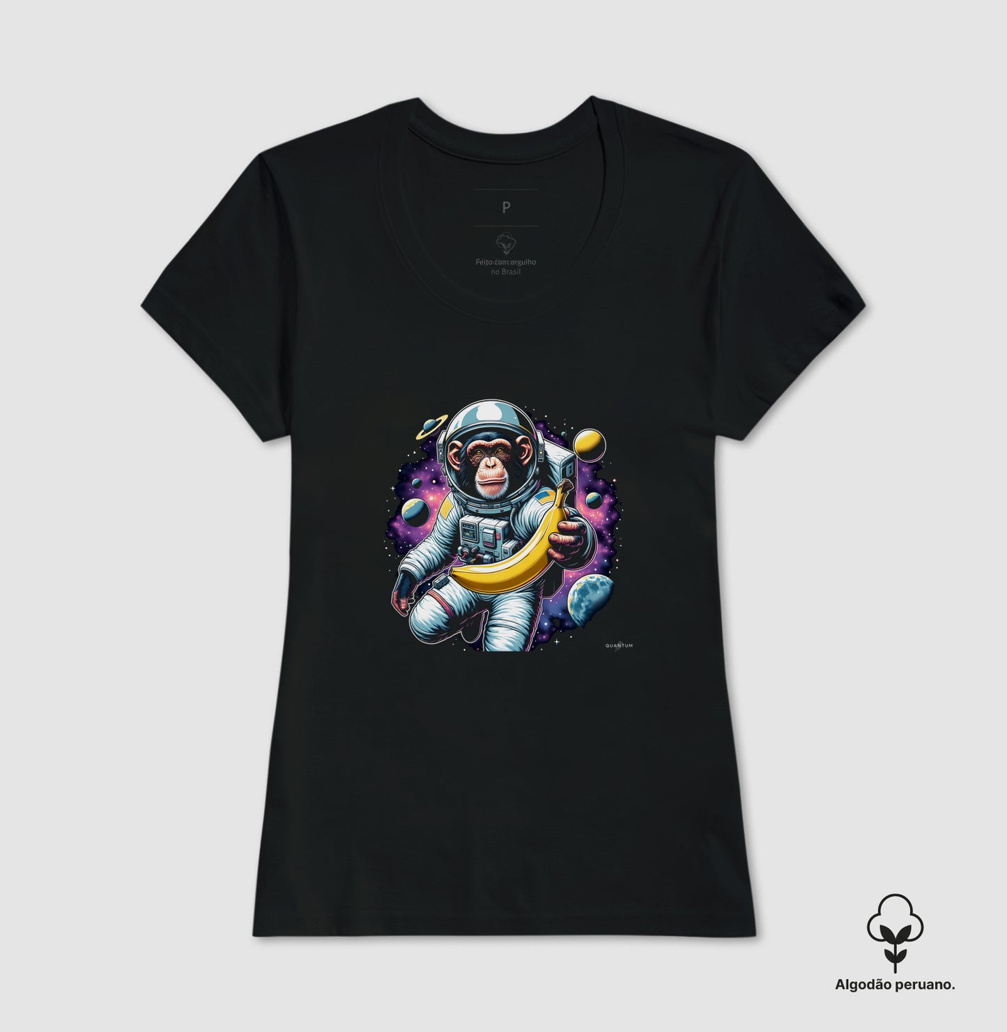 Camiseta premium macaco espacial