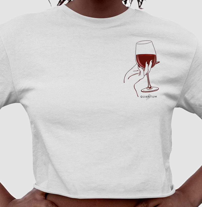 Camiseta cropped Wine not?