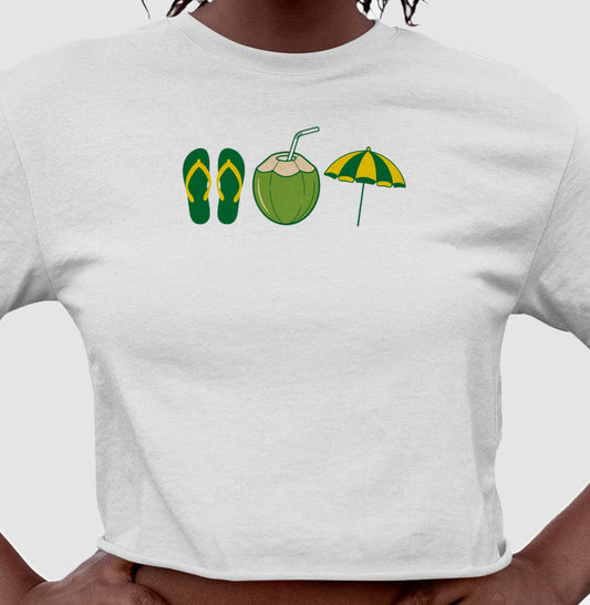 Camiseta Cropped Tropical