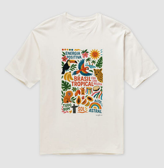 Camiseta Oversized Brasil Tropical