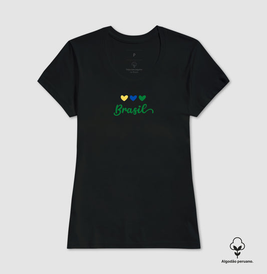 Camiseta Premium Coração Brasileiro