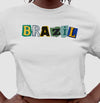 Camiseta Cropped Colagem