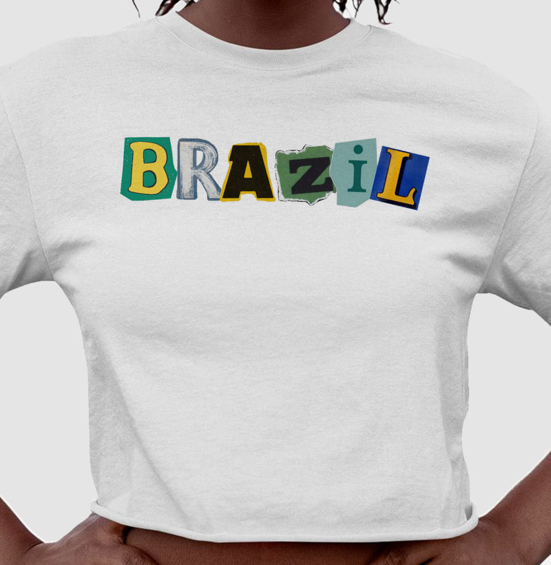 Camiseta Cropped Colagem