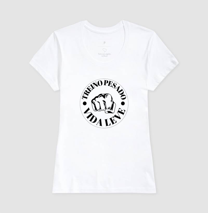 Camiseta tradicional Treino pesado Vida leve