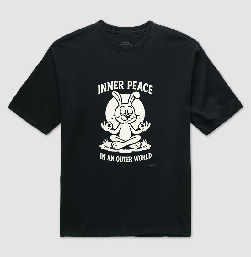 Camiseta oversized Inner peace in an outer world