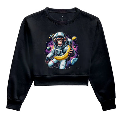 Moletom cropped macaco espacial