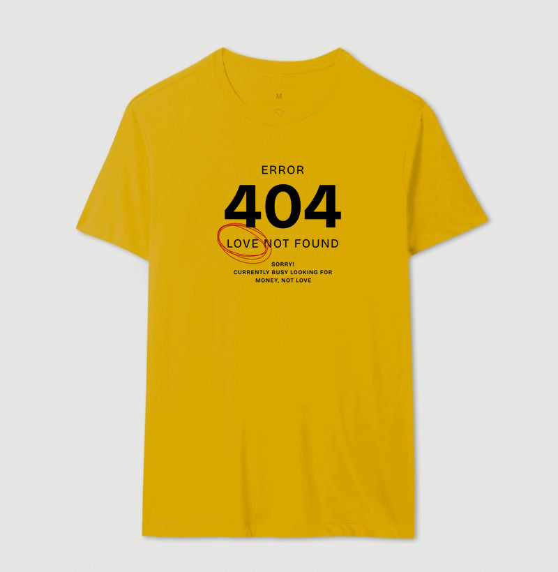 Camiseta tradicional Error 404 - Love not found