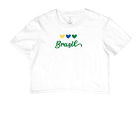 Camiseta Cropped Coração Brasileiro