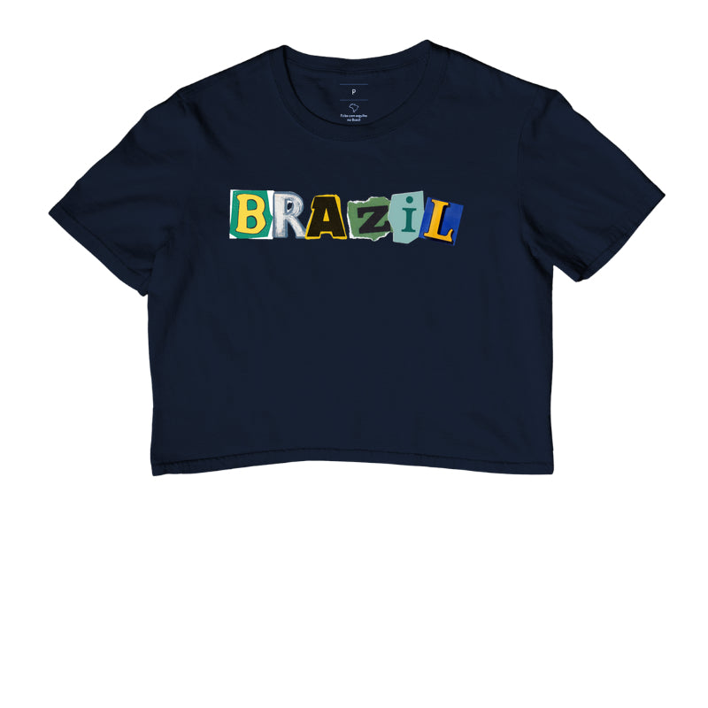 Camiseta Cropped Colagem