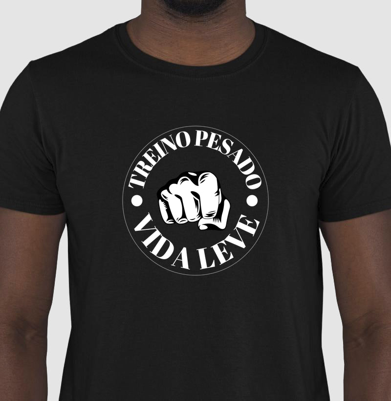 Camiseta tradicional Treino pesado Vida leve
