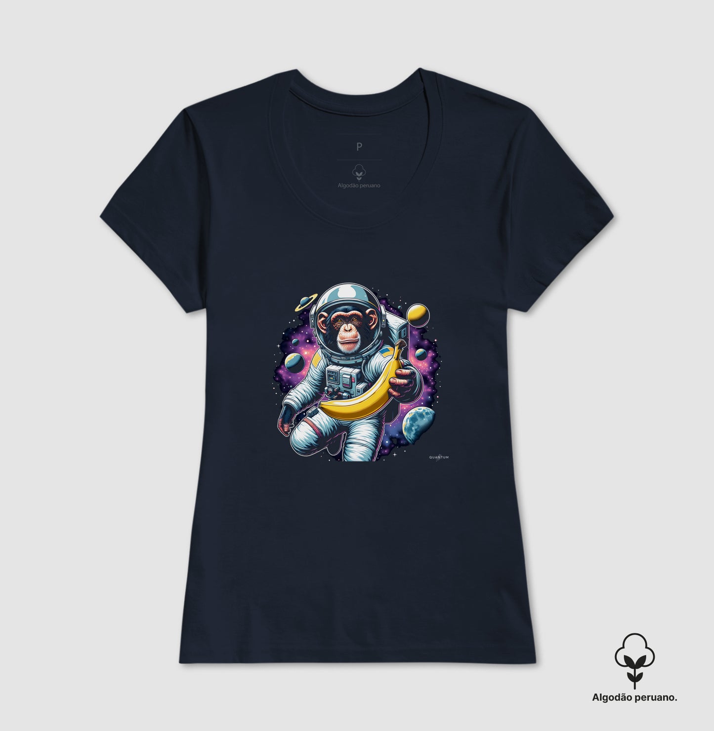 Camiseta premium macaco espacial