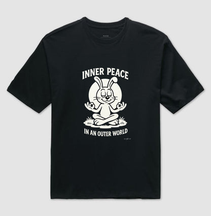 Camiseta oversized Inner peace in an outer world