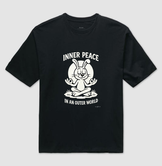 Camiseta oversized Inner peace in an outer world