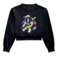 Moletom cropped macaco espacial