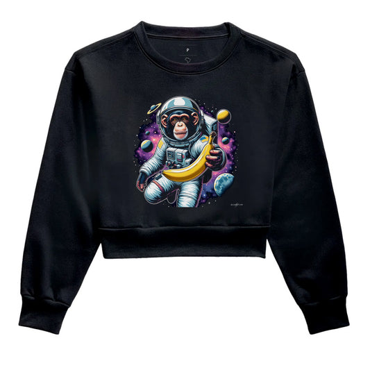 Moletom cropped macaco espacial