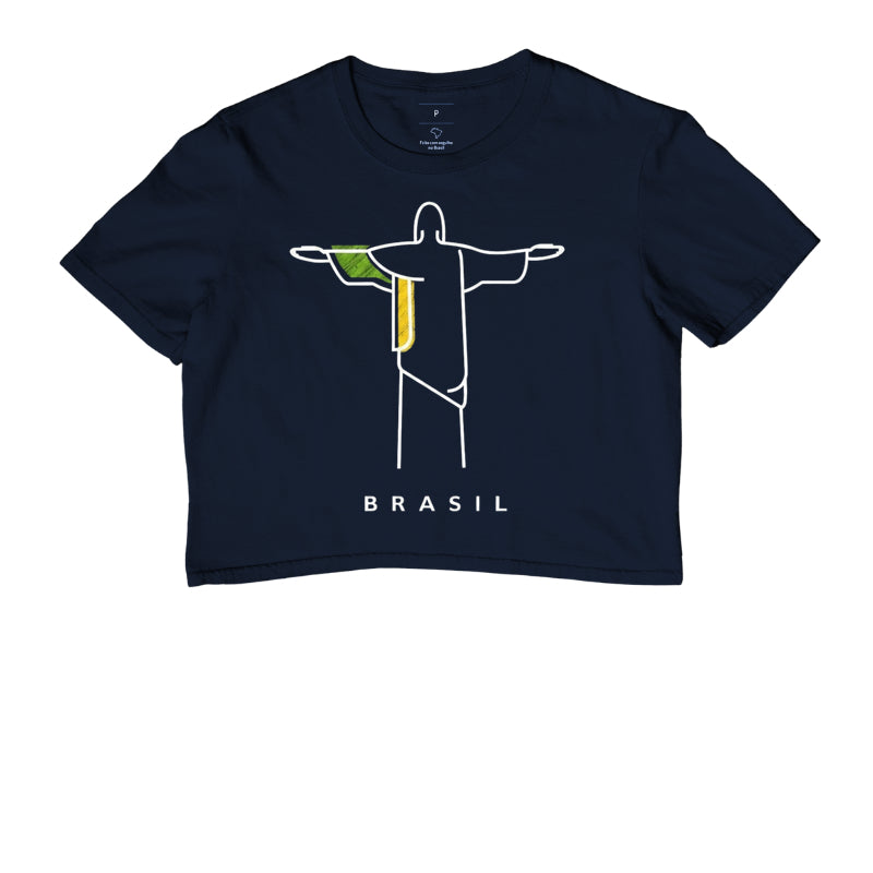 Camiseta Cropped Deus é Brasileiro