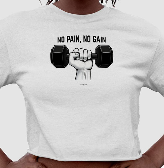 Camiseta Cropped No Pain, No Gain