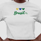 Camiseta Cropped Coração Brasileiro