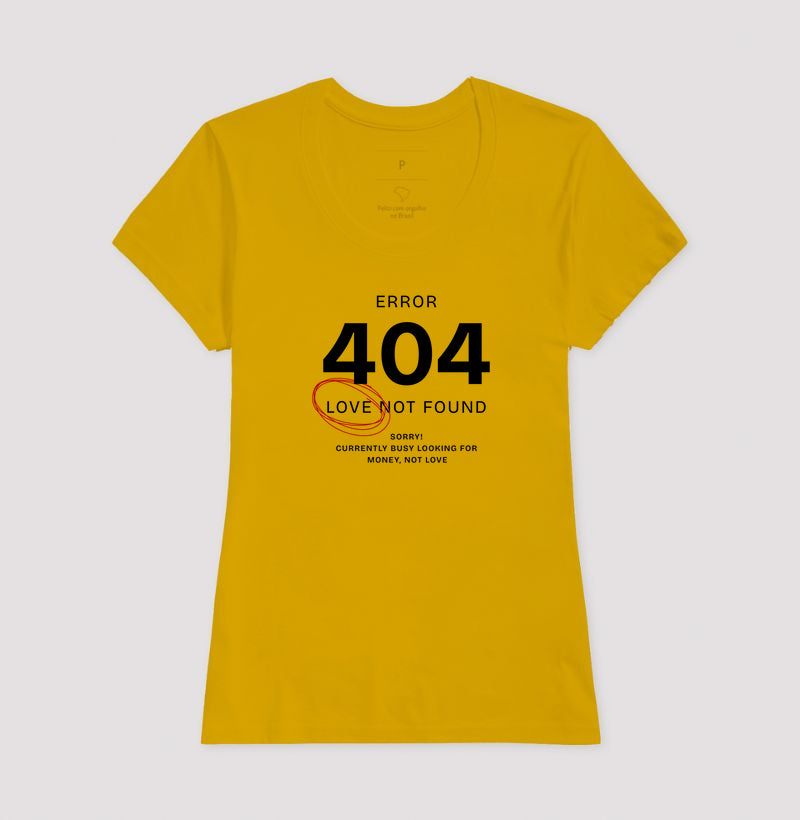 Camiseta tradicional Error 404 - Love not found