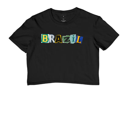 Camiseta Cropped Colagem