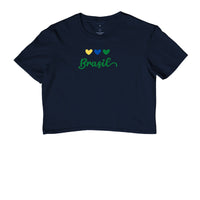 Camiseta Cropped Coração Brasileiro