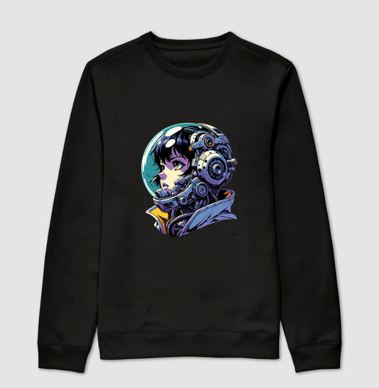 Moletom gola careca astronauta futurista